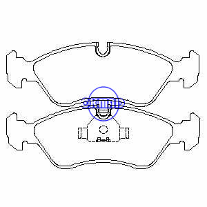 DAEWOO ESPERO NEXIA Lanos OPEL ASTRA KADETT OMEGA VECTRA VAUXHALL ASTRA CALIBRA CARLTON Brake pad FMSI:7666-D796 OEM:11046152 FDB584 TRW:GDB3116 GDB951 WVA:21190 21201, FF584